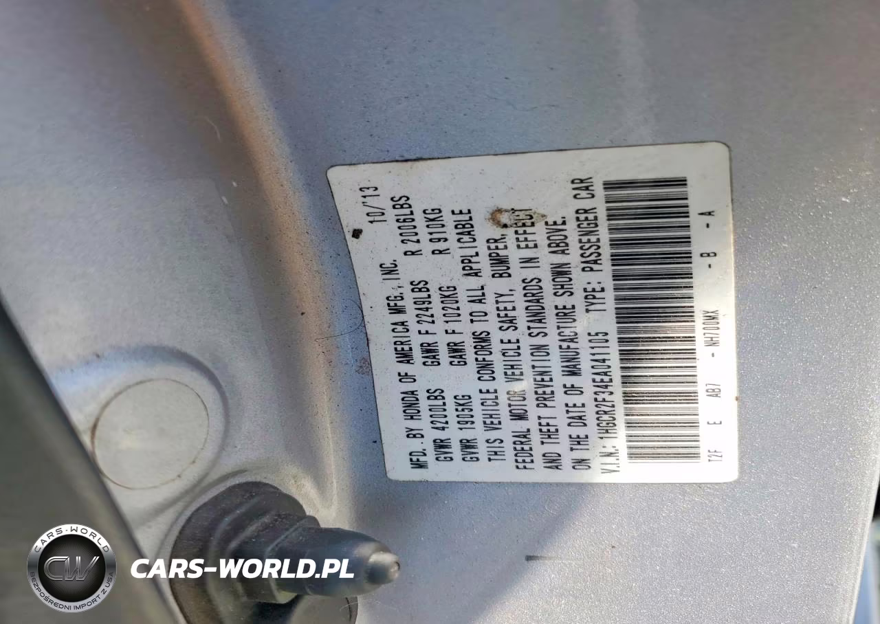 2014 Honda Accord Lx VIN:1HGCR2F34EA041105 - 13