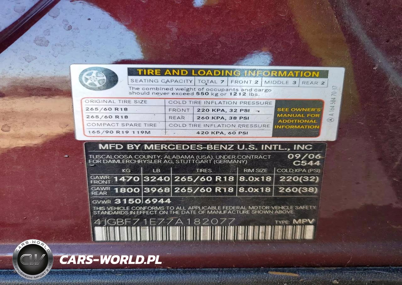 2007 Mercedes-Benz Gl 450 4Matic VIN:4JGBF71E77A182077 - 14