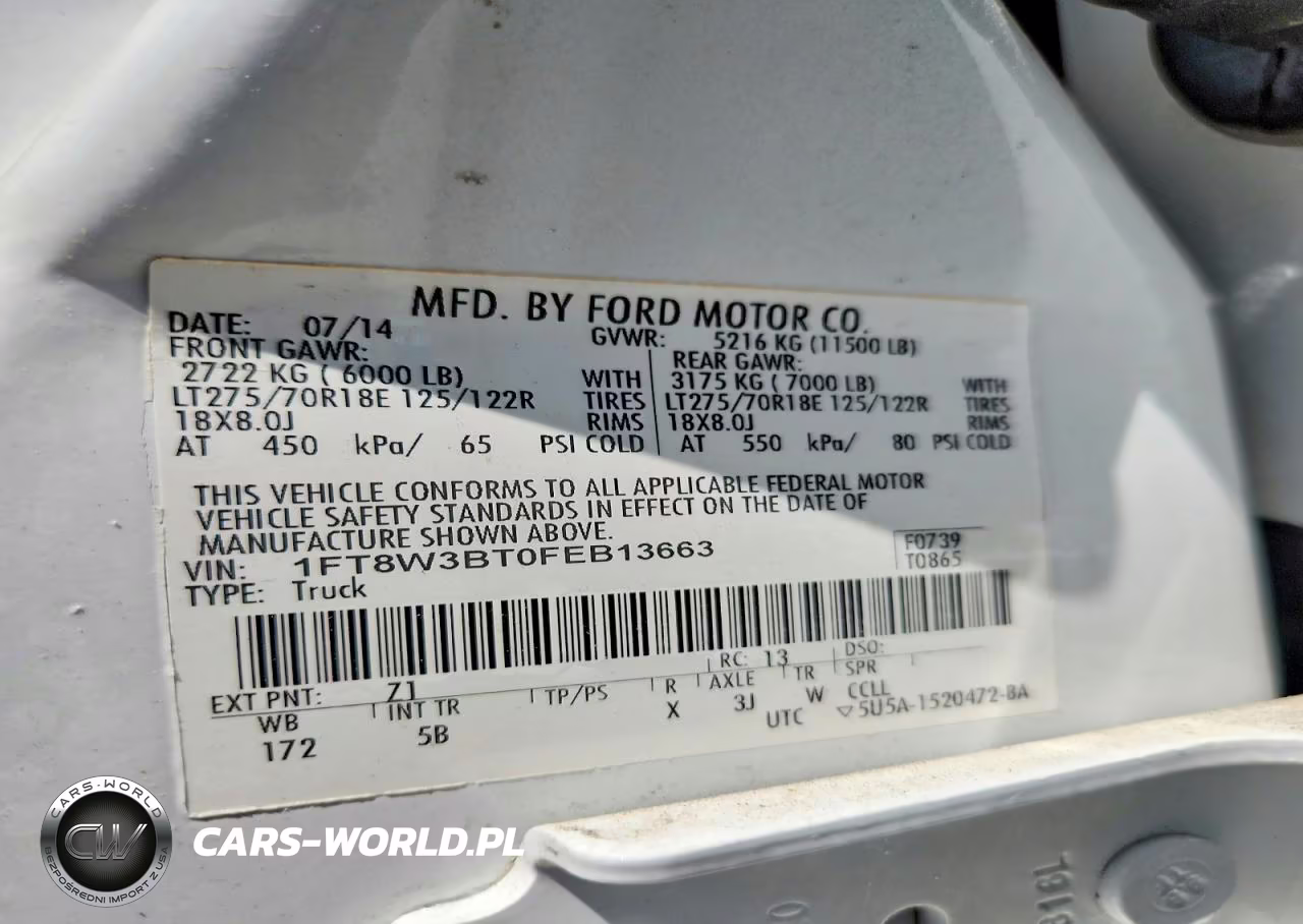 2015 Ford F350 Super Duty VIN:1FT8W3BT0FEB13663 - 12