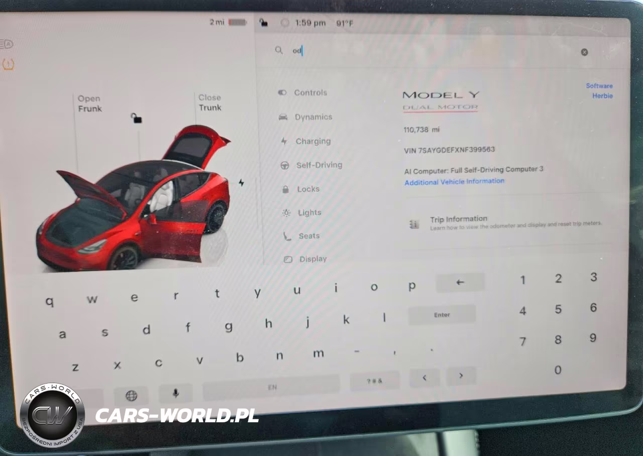 2022 Tesla Model Y VIN:7SAYGDEFXNF399563 - 9