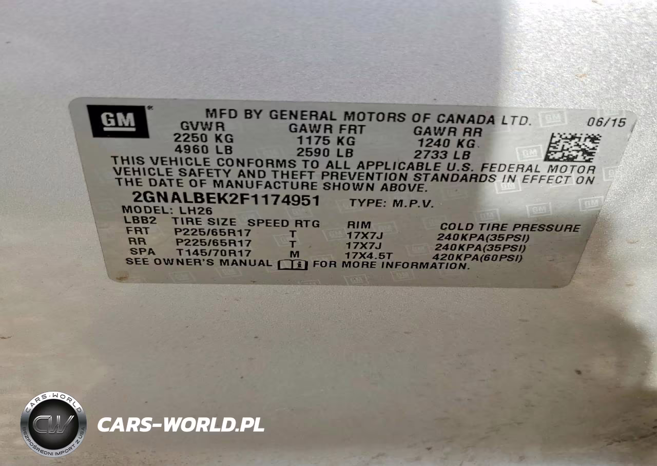 2015 Chevrolet Equinox Lt VIN:2GNALBEK2F1174951 - 13