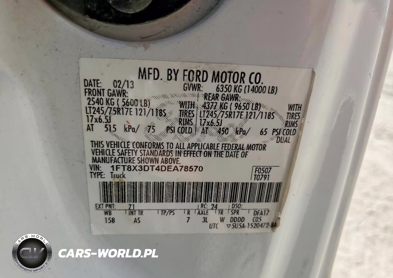 2013 Ford F350 Super Duty VIN:1FT8X3DT4DEA78570 - 12