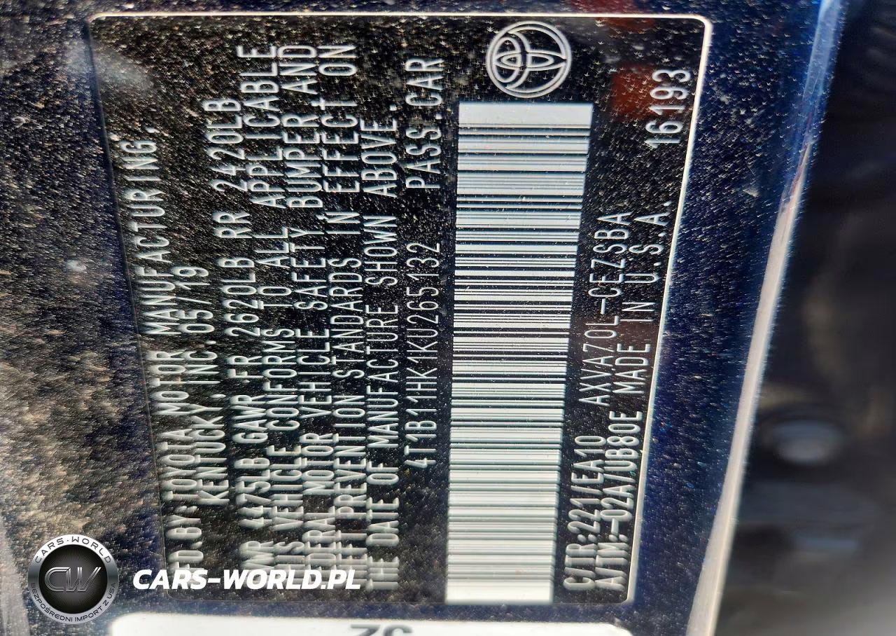 2019 Toyota Camry Se VIN:4T1B11HK1KU265132 - 13