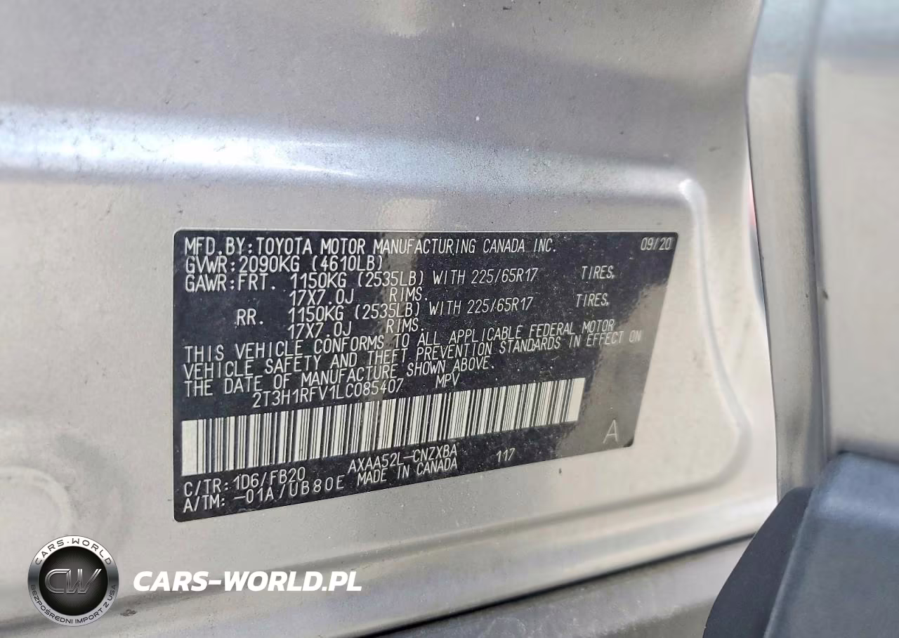 2020 Toyota Rav4 Le VIN:2T3H1RFV1LC085407 - 13