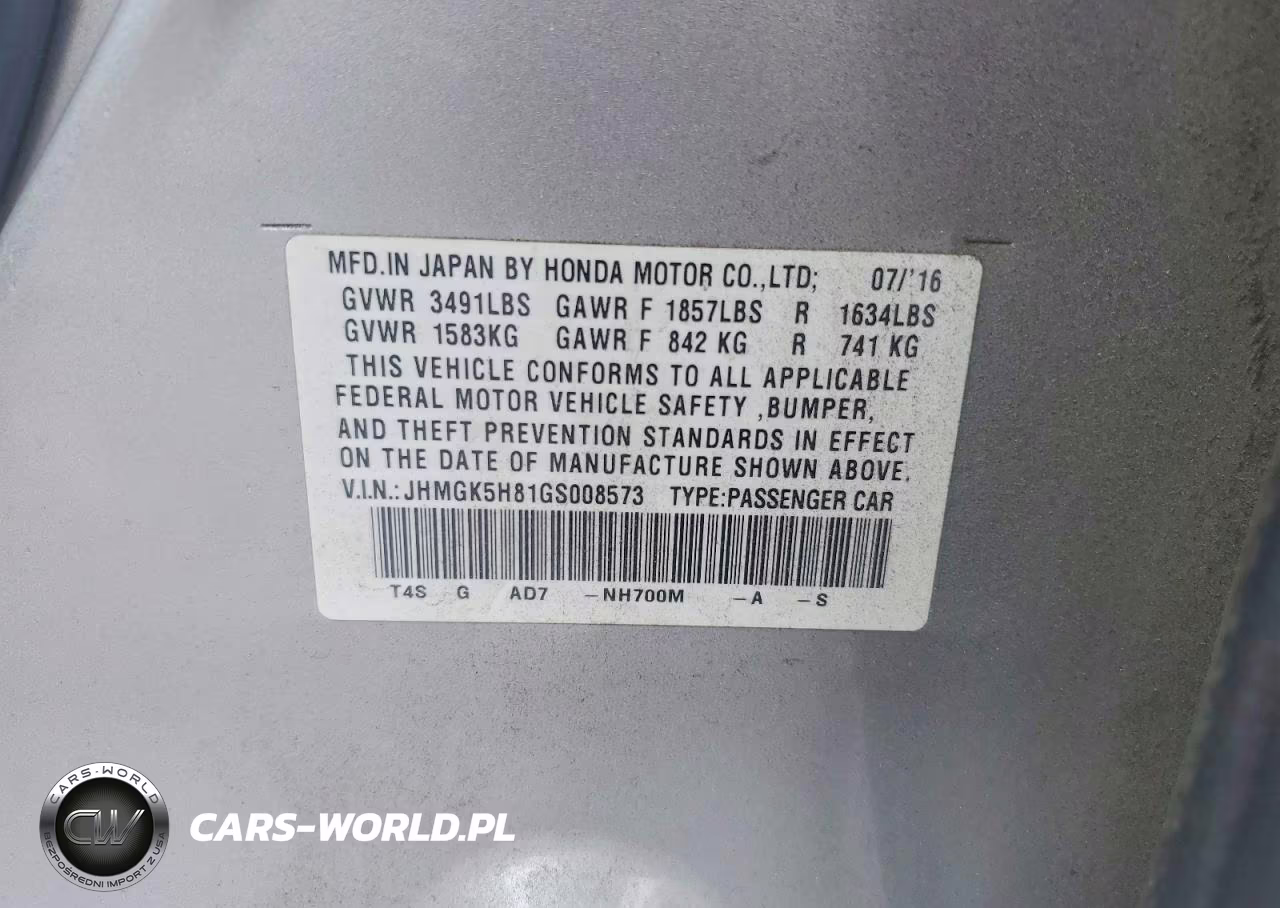 2016 Honda Fit Ex VIN:JHMGK5H81GS008573 - 14