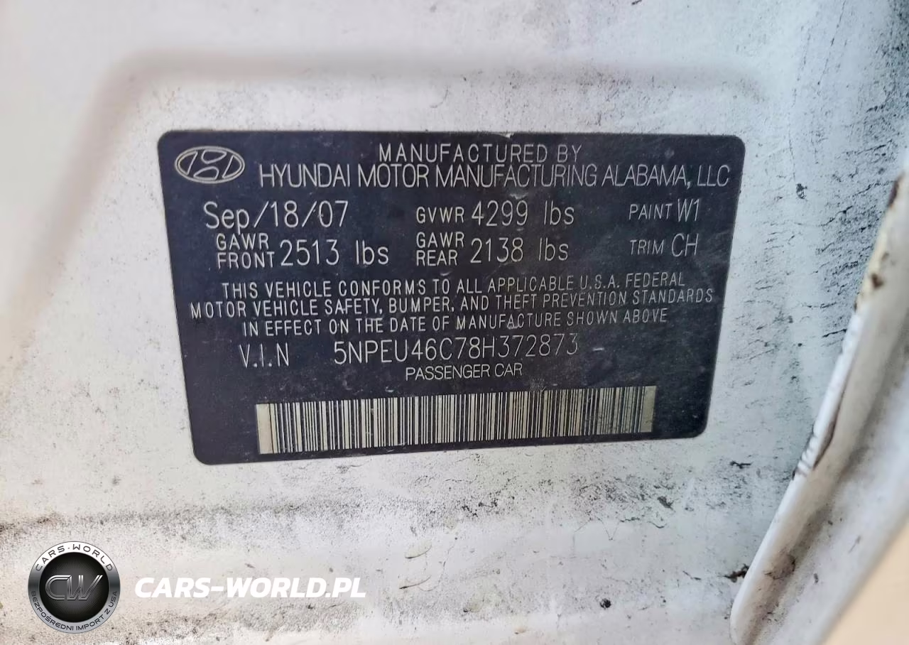 2008 Hyundai Sonata Se VIN:5NPEU46C78H372873 - 12