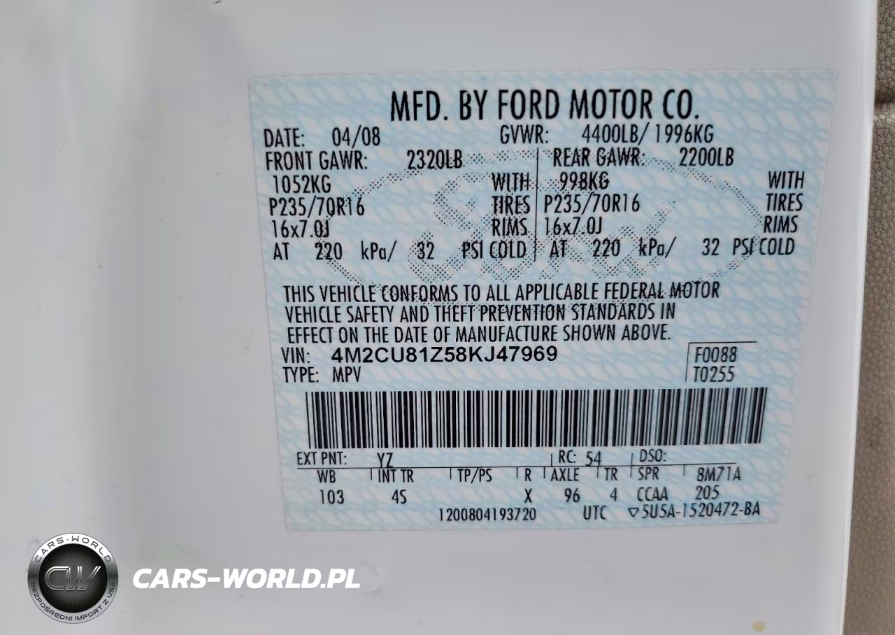 2008 Mercury Mariner VIN:4M2CU81Z58KJ47969 - 13