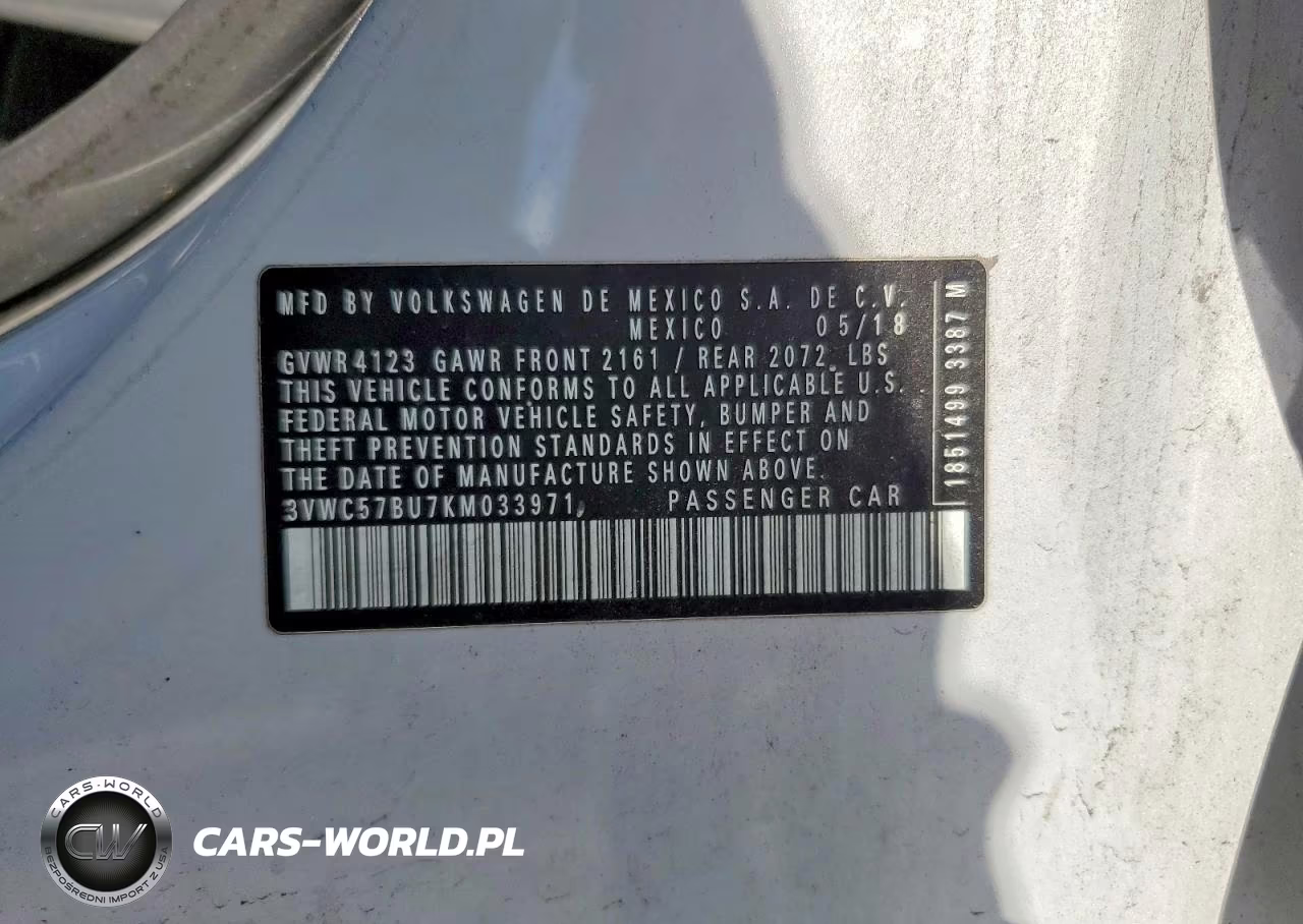 2019 Volkswagen Jetta S VIN:3VWC57BU7KM033971 - 12