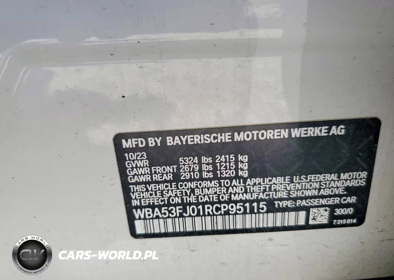 2024 BMW 530 Xi VIN:WBA53FJ01RCP95115 - 12