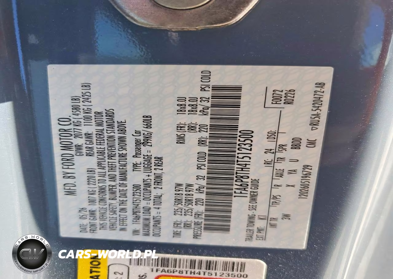 2026 Ford Mustang VIN:1FA6P8TH4T5123500 - 13