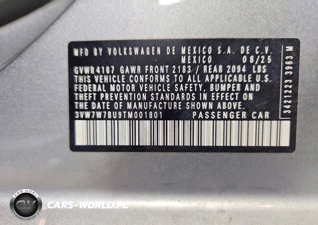 2026 Volkswagen Jetta Se VIN:3VW7W7BU9TM001801 - 12