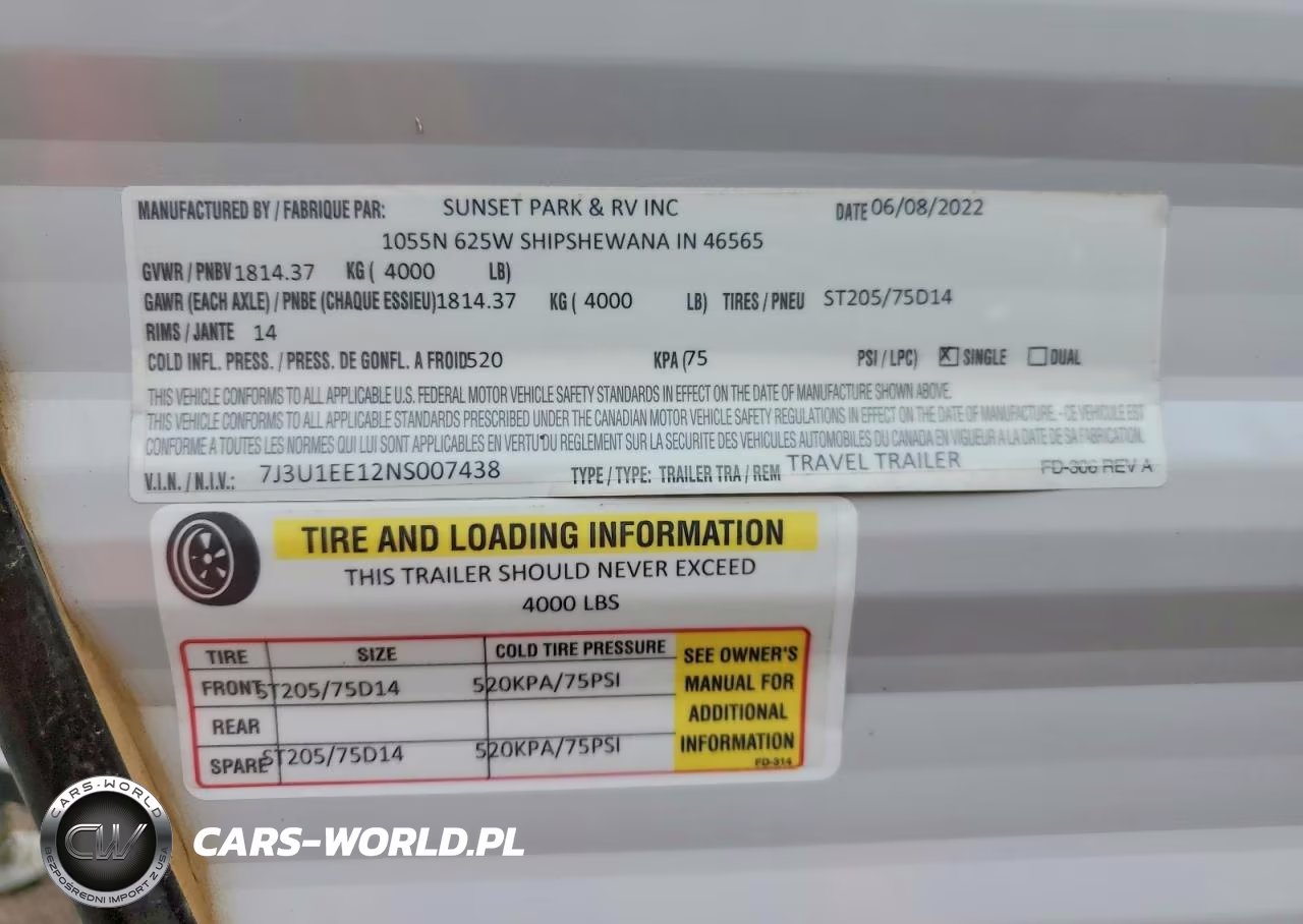 2022 Sunset Sun Lite Camper VIN:7J3U1EE12NS007438 - 10