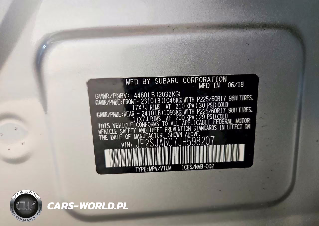 2018 Subaru Forester 2.5I VIN:JF2SJABC7JH598207 - 13