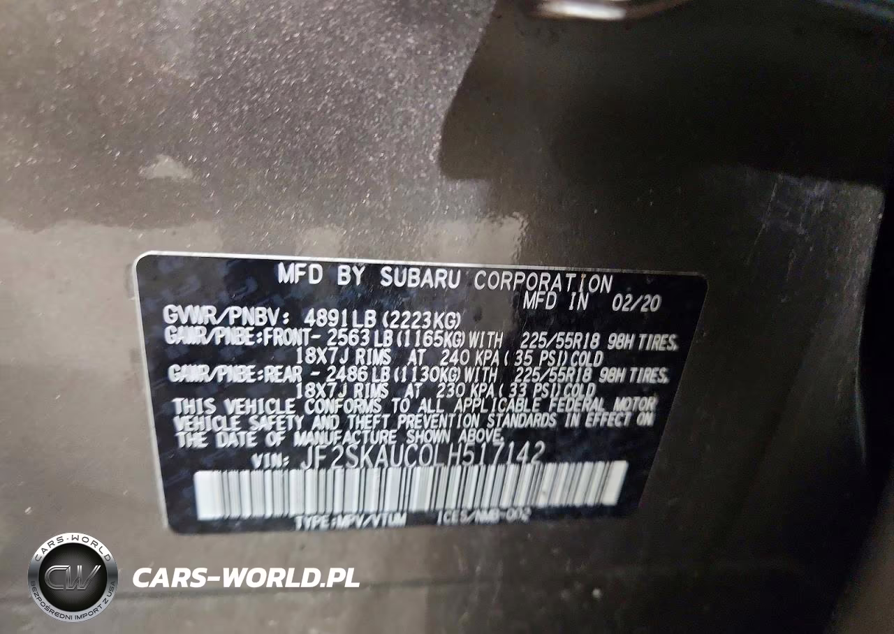 2020 Subaru Forester Limited VIN:JF2SKAUC0LH517142 - 14