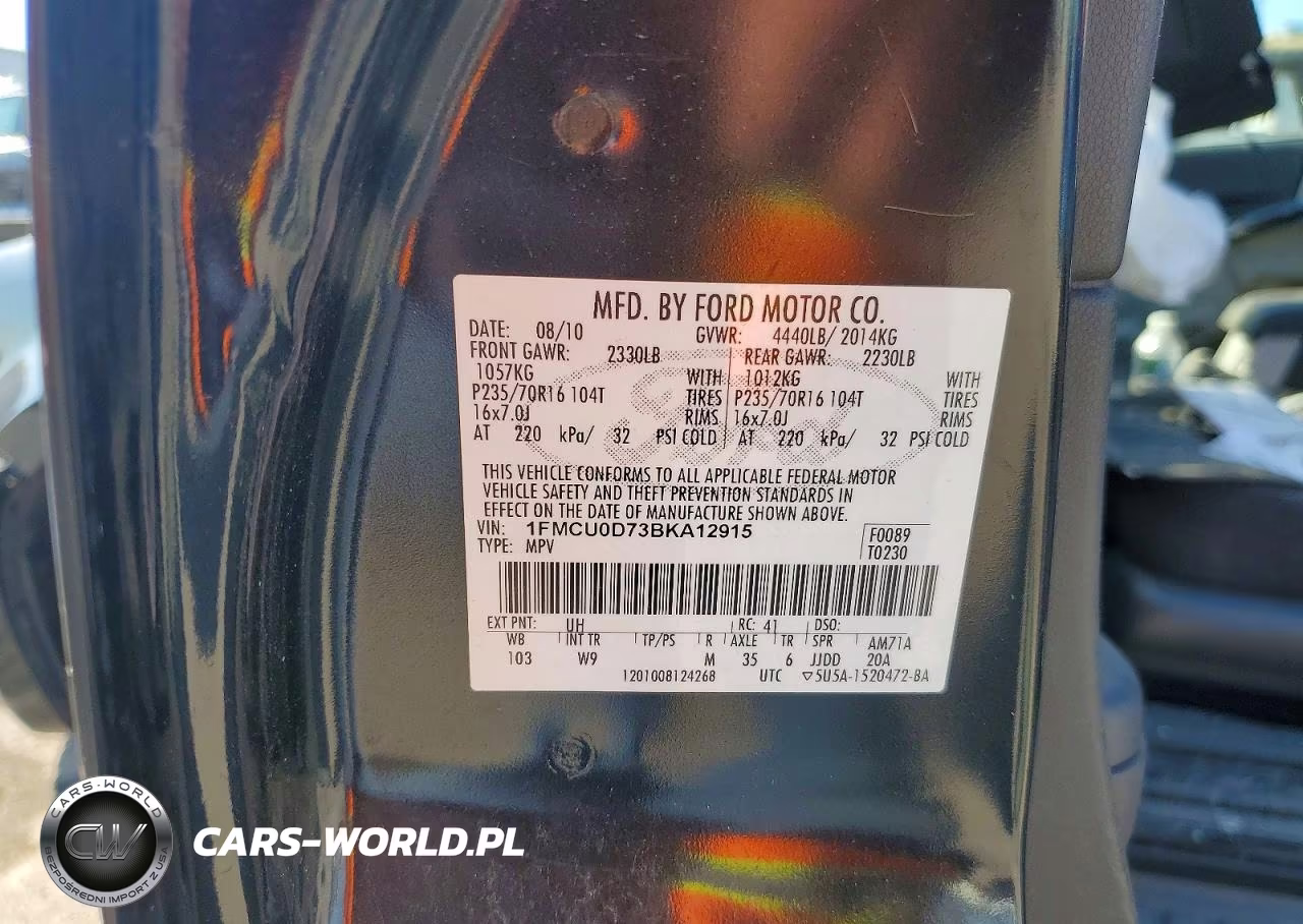 2011 Ford Escape VIN:1FMCU0D73BKA12915 - 13