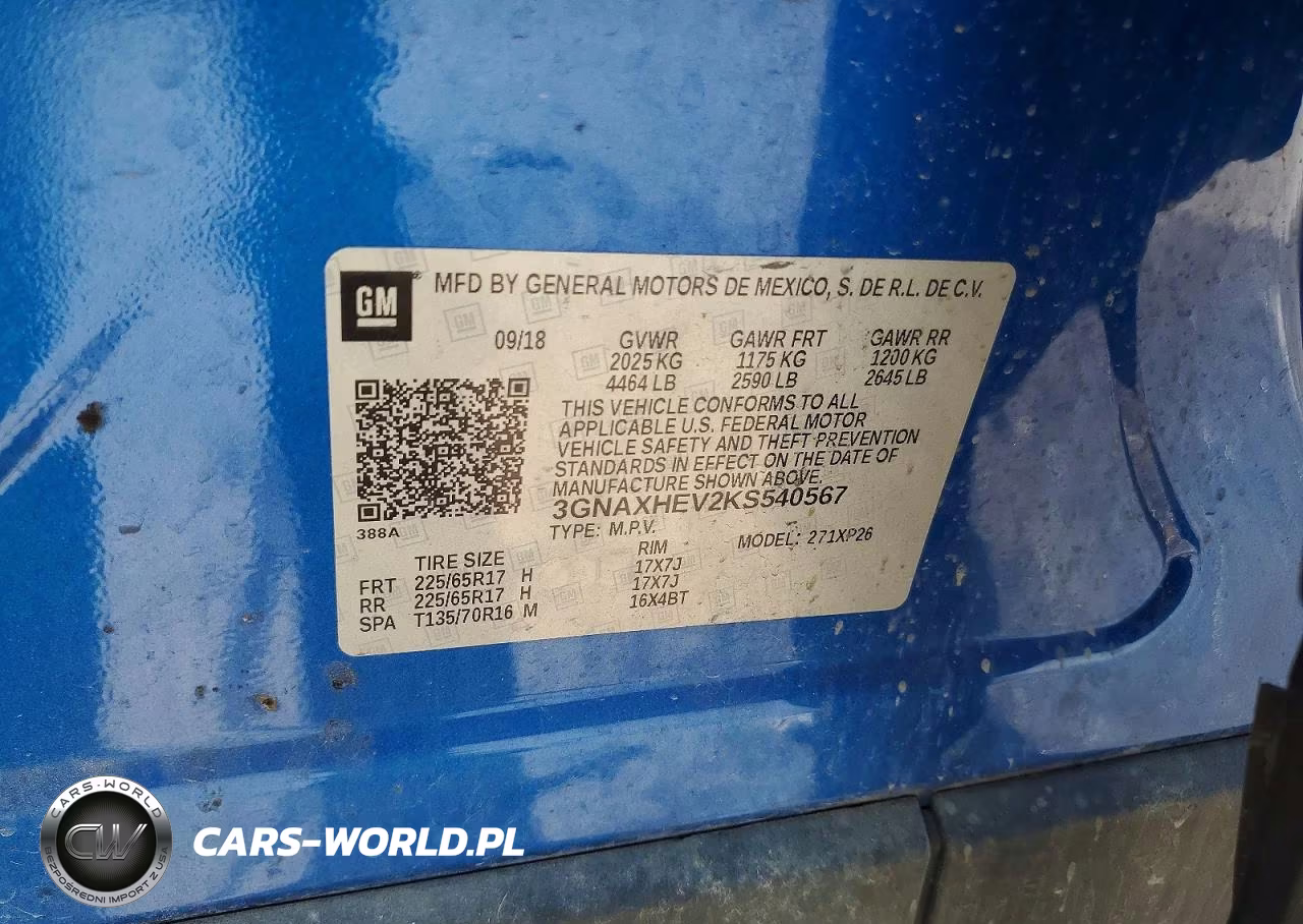 2019 Chevrolet Equinox Ls VIN:3GNAXHEV2KS540567 - 12