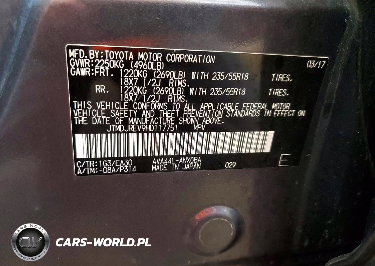 2017 Toyota Rav4 Hv Limited VIN:JTMDJREV9HD117751 - 13