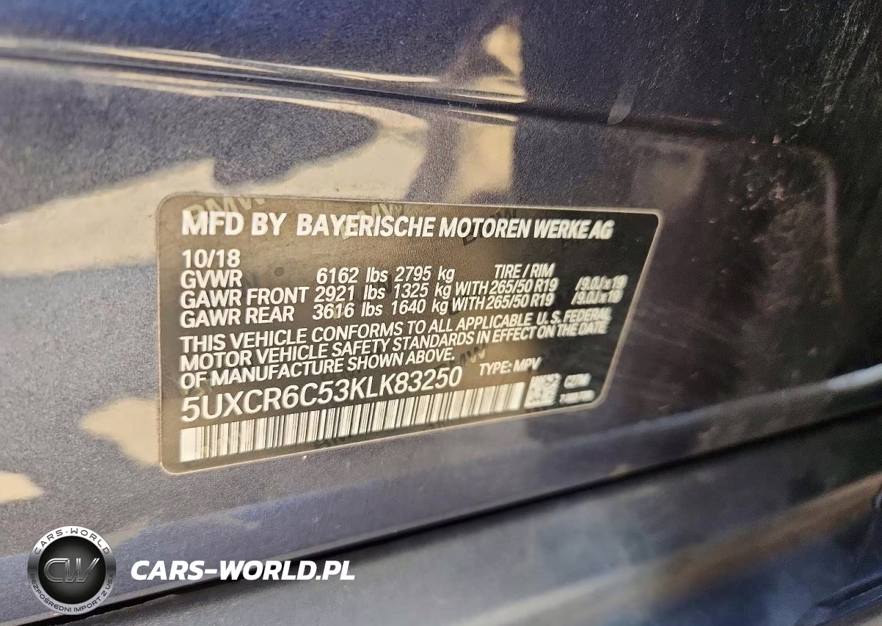 2019 BMW X5 xDrive40I VIN:5UXCR6C53KLK83250 - 12
