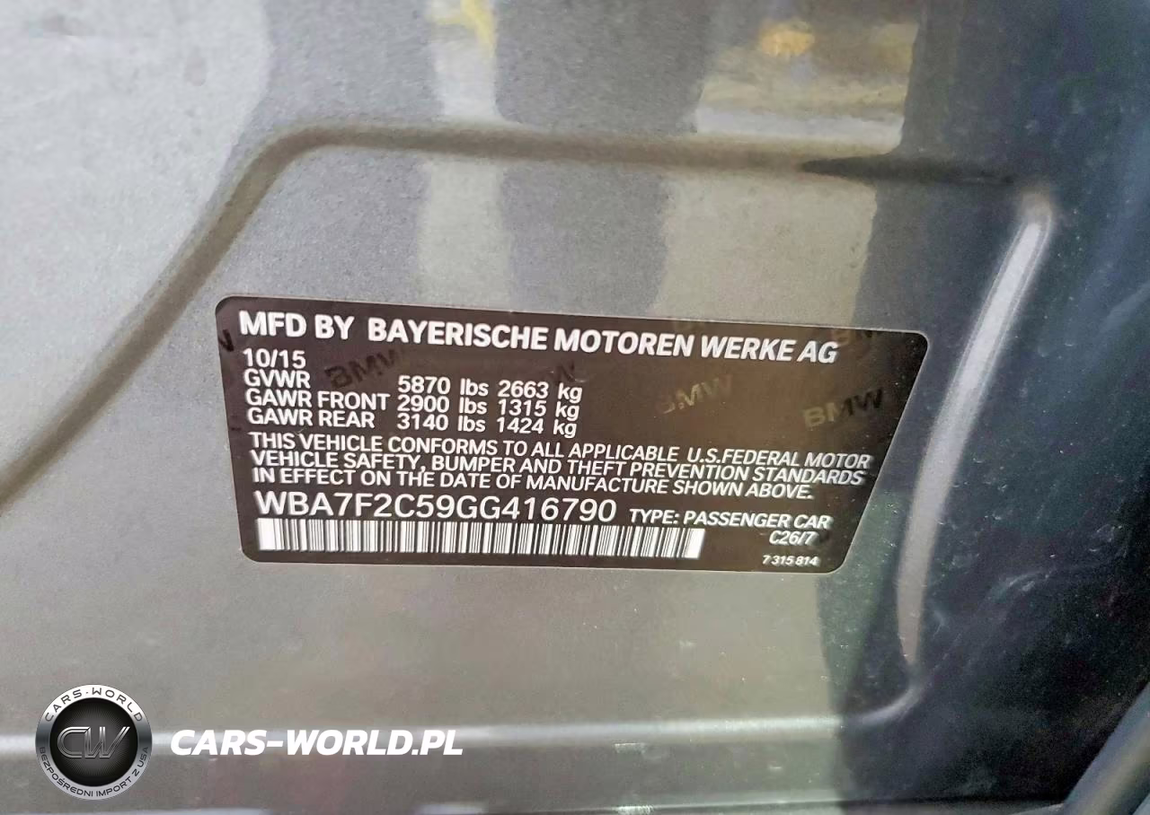 2016 BMW 750 Xi VIN:WBA7F2C59GG416790 - 12