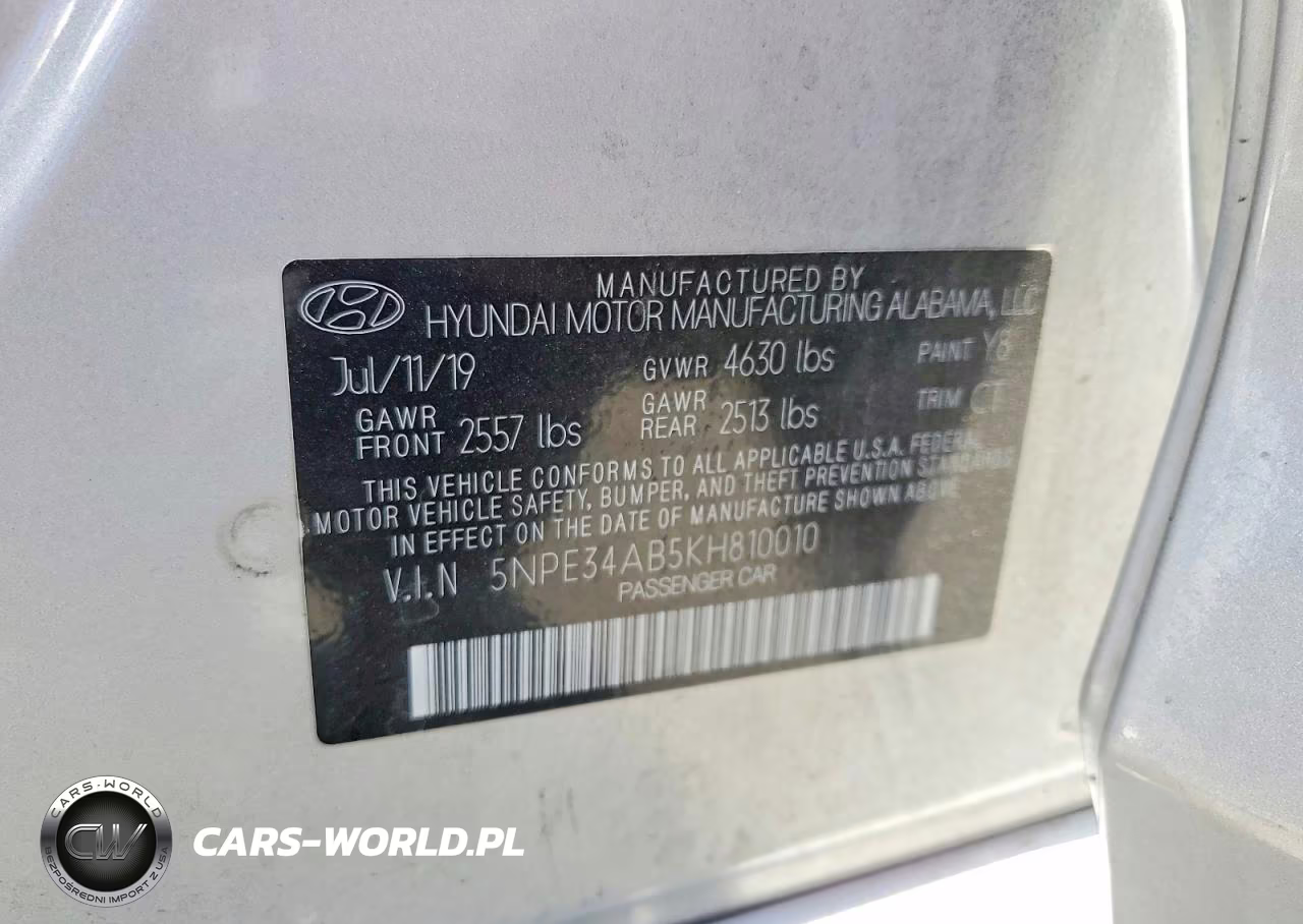 2019 Hyundai Sonata Limited Turbo VIN:5NPE34AB5KH810010 - 12