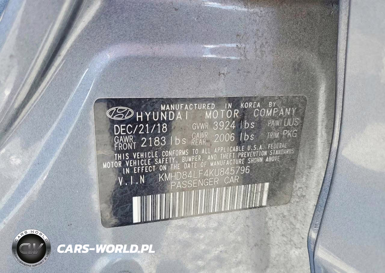 2019 Hyundai Elantra Sel VIN:KMHD84LF4KU845796 - 12
