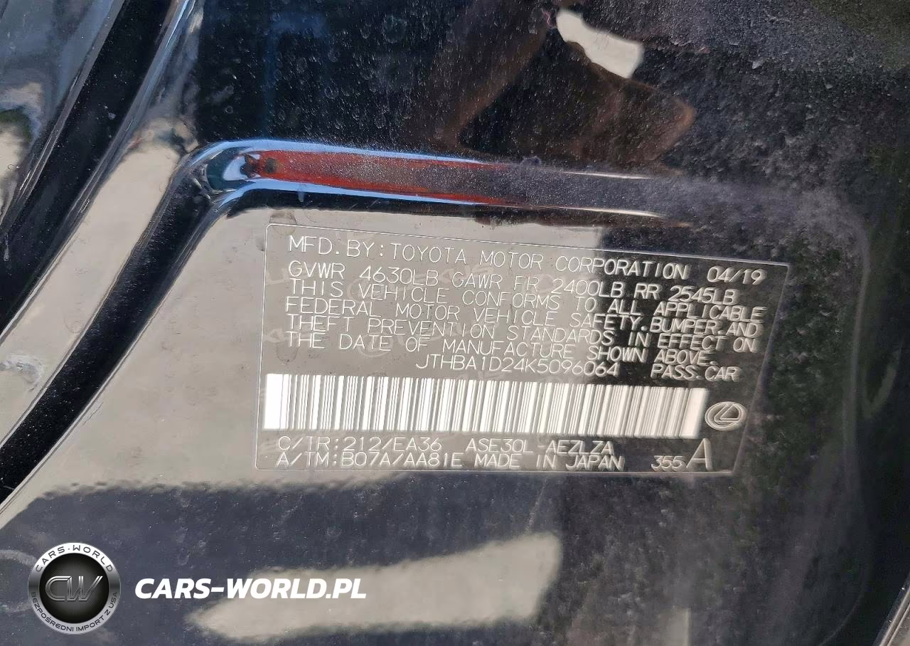 2019 Lexus Is 300 VIN:JTHBA1D24K5096064 - 12