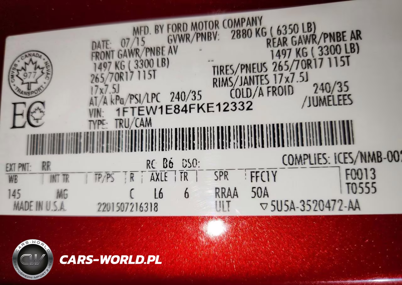 2015 Ford F150 Supercrew VIN:1FTEW1E84FKE12332 - 12