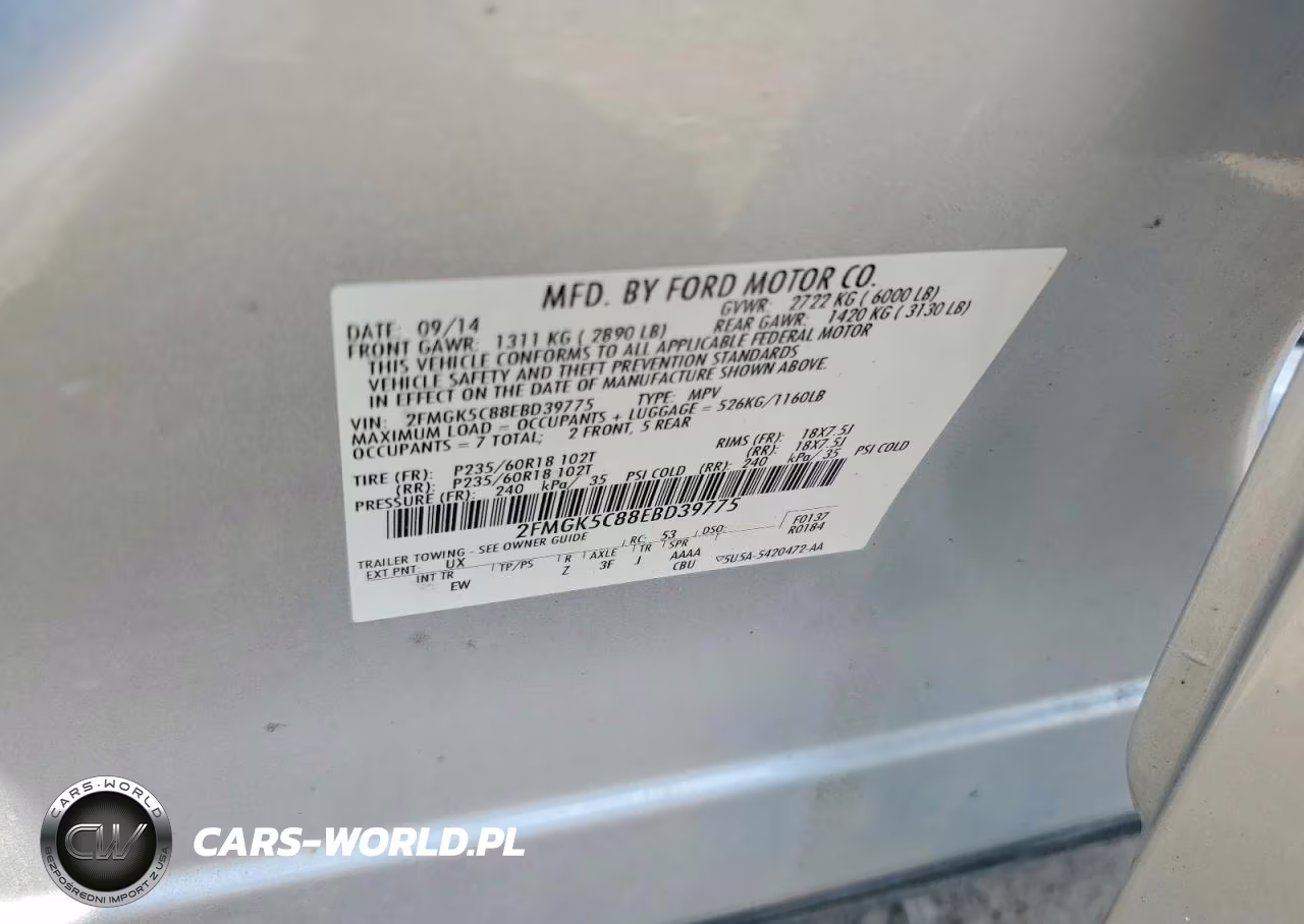 2014 Ford Flex Sel VIN:2FMGK5C88EBD39775 - 13