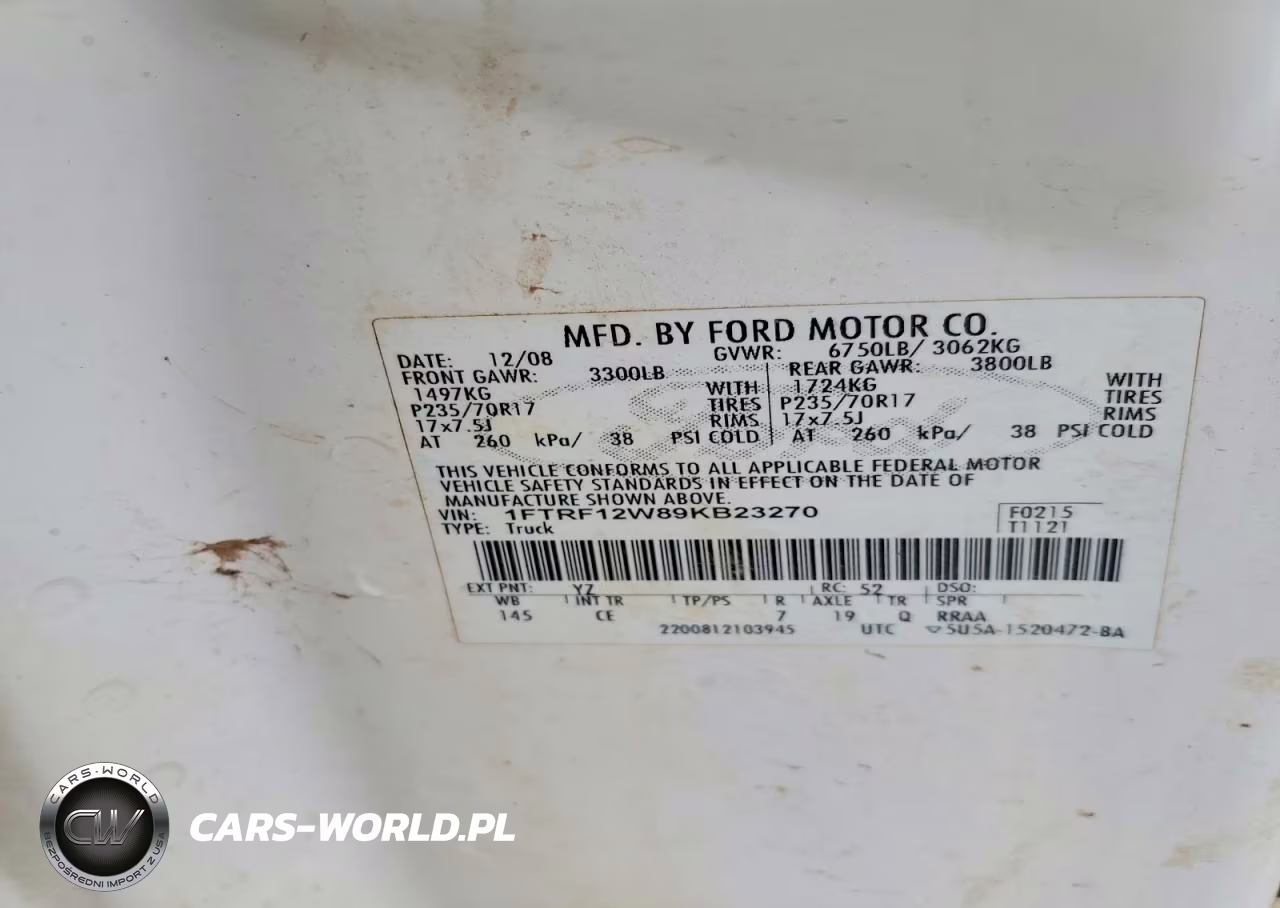 2009 Ford F150 VIN:1FTRF12W89KB23270 - 12