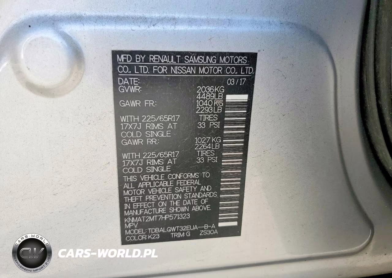 2017 Nissan Rogue Sv VIN:KNMAT2MT7HP571323 - 13