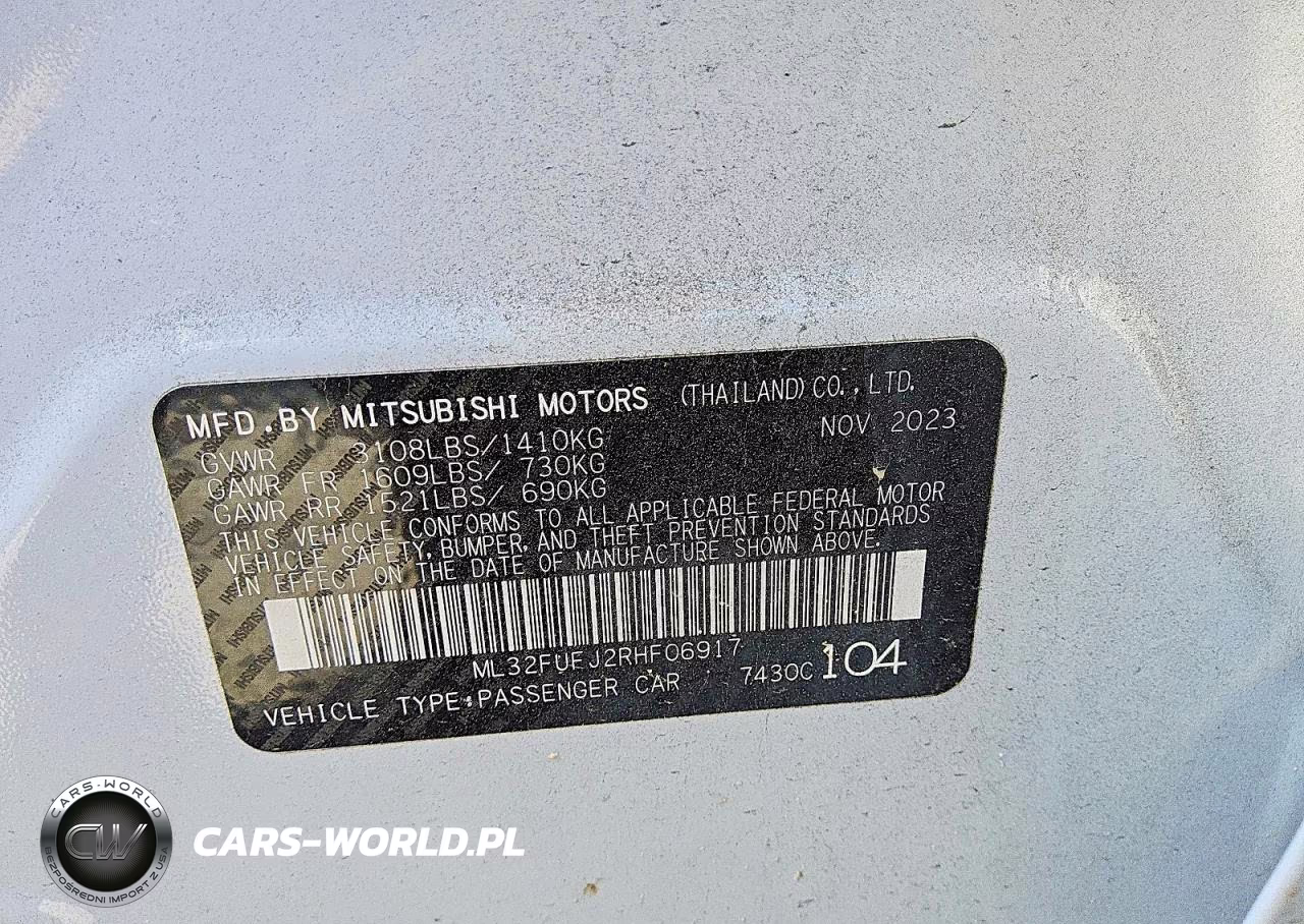 2024 Mitsubishi Mirage G4 Es-G4 Le-G4 Black Edition VIN:ML32FUFJ2RHF06917 - 12
