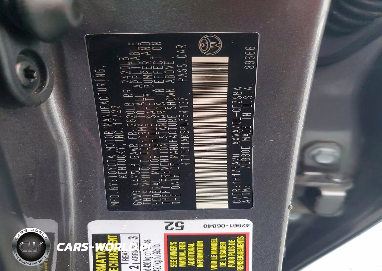 2023 Toyota Camry Se VIN:4T1T11AK5PU754137 - 12