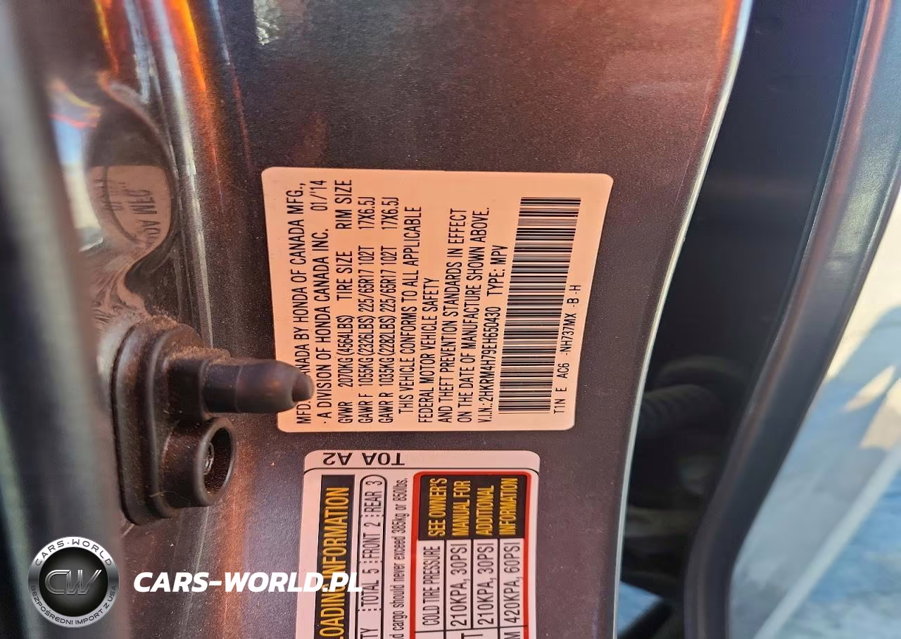 2014 Honda Cr-V Exl VIN:2HKRM4H79EH650430 - 13