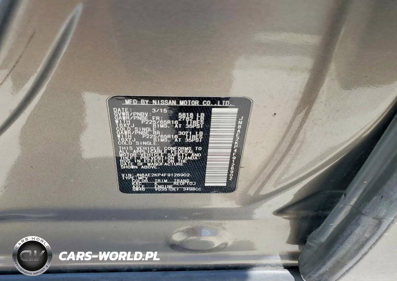 2015 Nissan Quest 3.5 Sv VIN:JN8AE2KP4F9126902 - 13