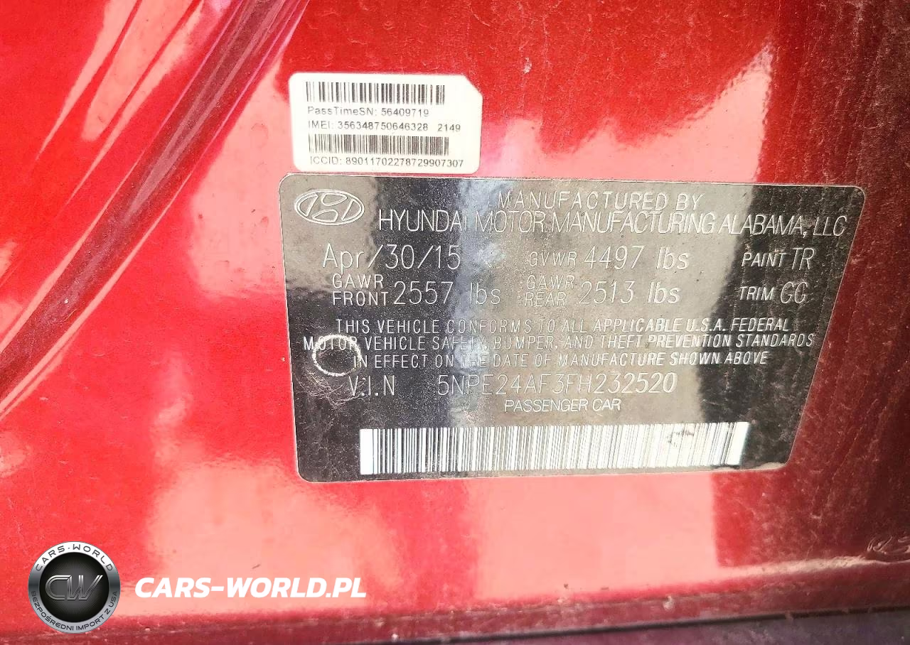 2015 Hyundai Sonata Se VIN:5NPE24AF3FH232520 - 12