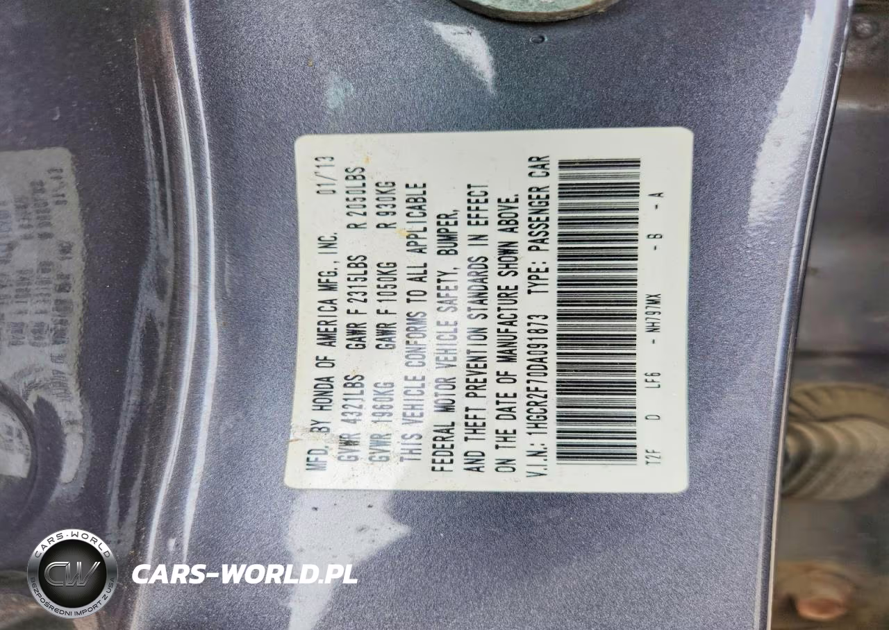 2013 Honda Accord Ex VIN:1HGCR2F70DA091873 - 12
