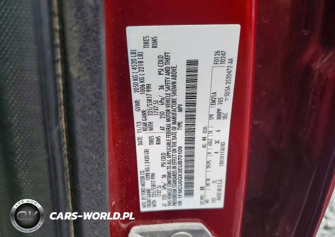 2014 Ford Escape Se VIN:1FMCU0GX3EUB70109 - 13