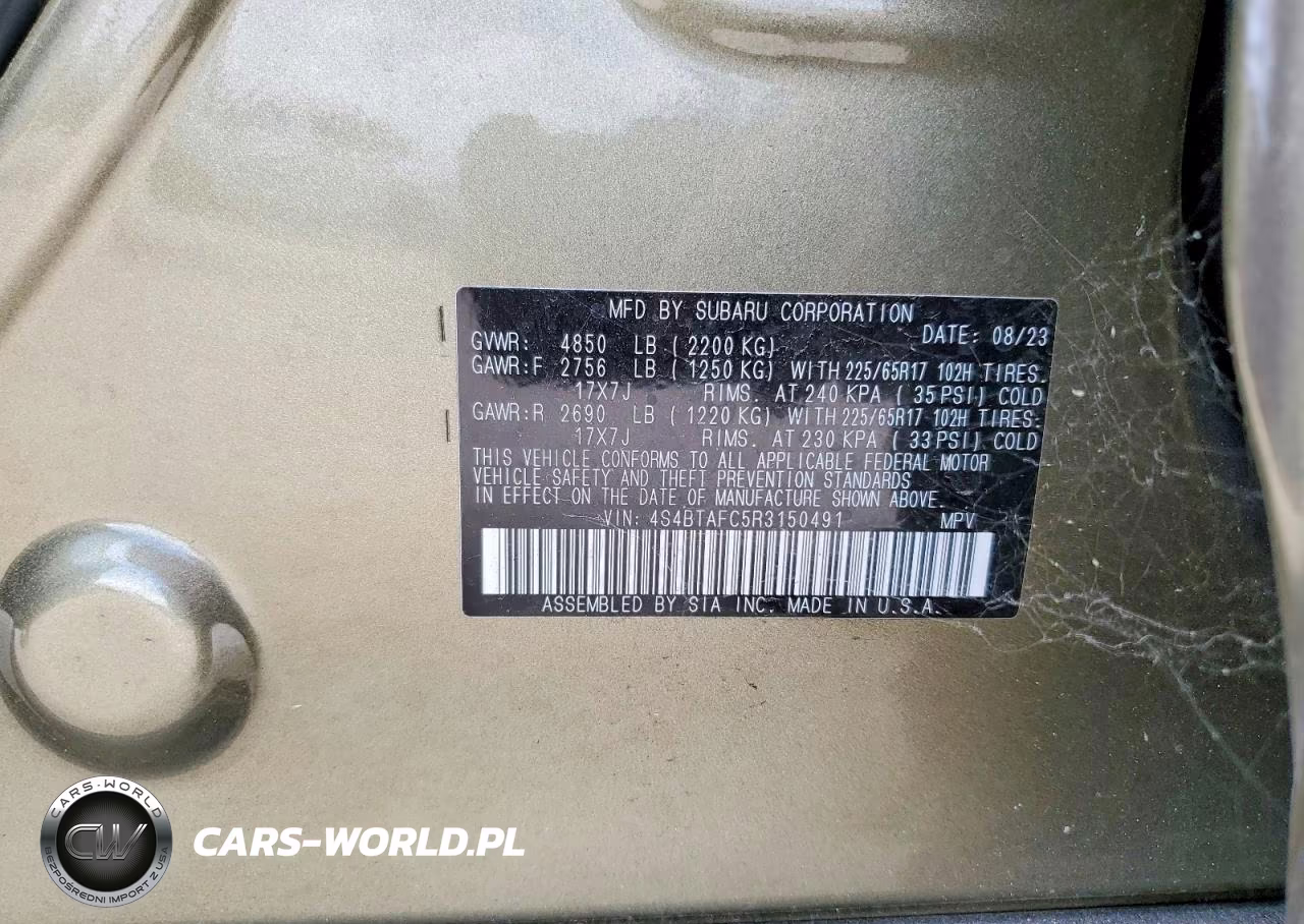 2024 Subaru Outback Premium VIN:4S4BTAFC5R3150491 - 13