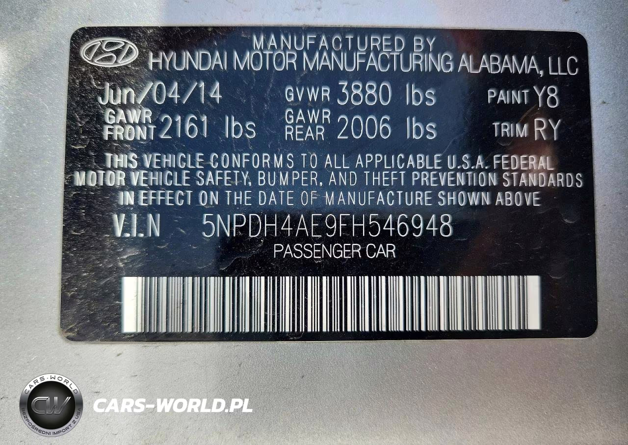 2015 Hyundai Elantra Limited VIN:5NPDH4AE9FH546948 - 12