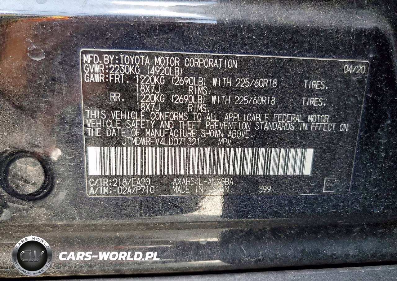 2020 Toyota Rav4 Limited VIN:JTMDWRFV4LD071321 - 13