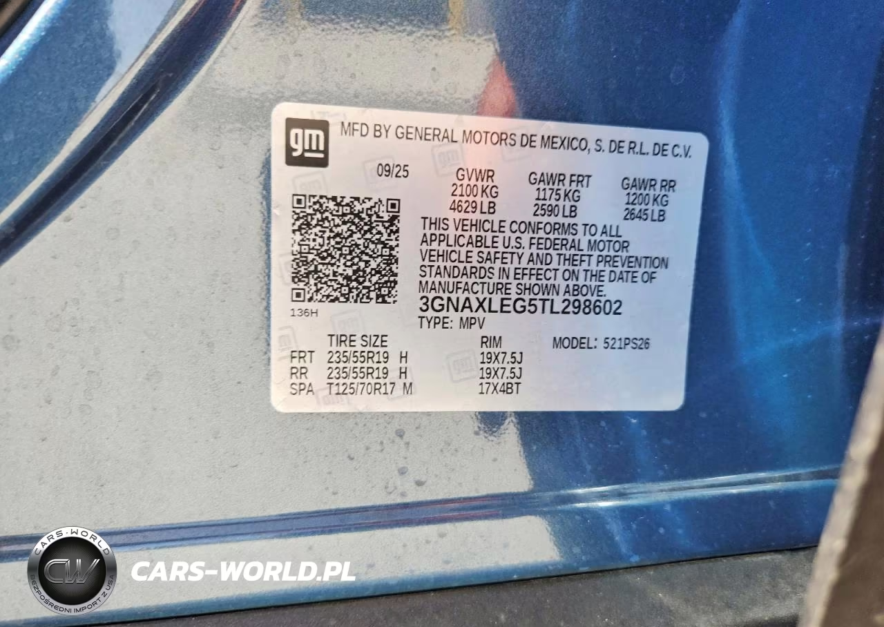 2026 Chevrolet Equinox Rs VIN:3GNAXLEG5TL298602 - 13