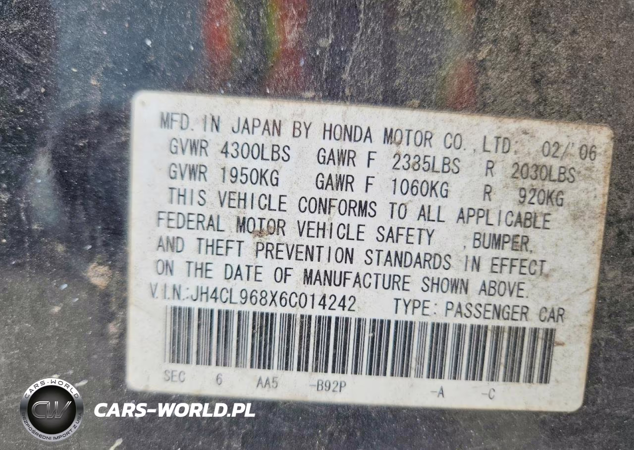 2006 Acura Tsx VIN:JH4CL968X6C014242 - 12