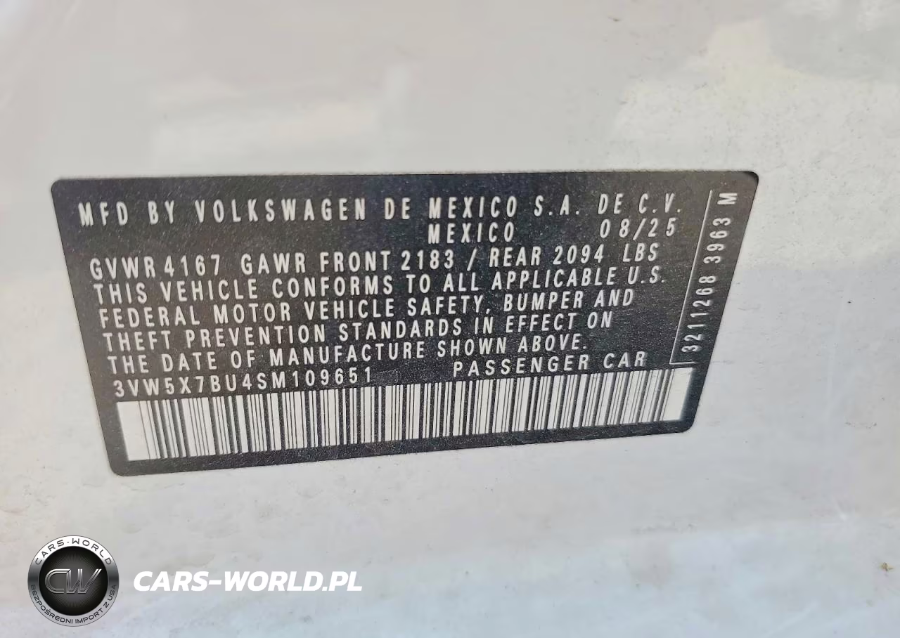 2025 Volkswagen Jetta S VIN:3VW5X7BU4SM109651 - 13