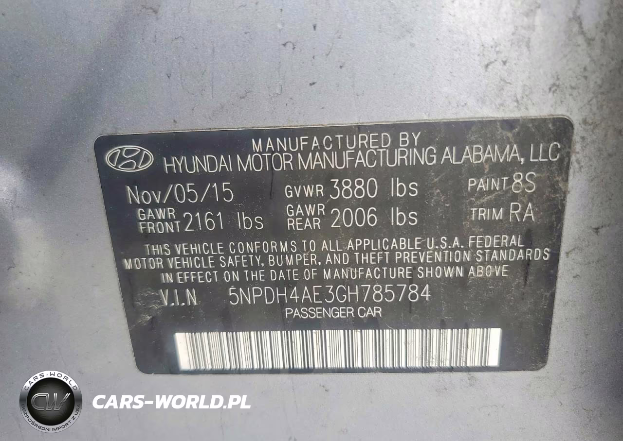 2016 Hyundai Elantra Se VIN:5NPDH4AE3GH785784 - 12