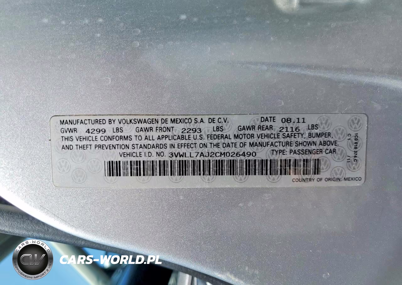 2012 Volkswagen Jetta Tdi VIN:3VWLL7AJ2CM026490 - 12