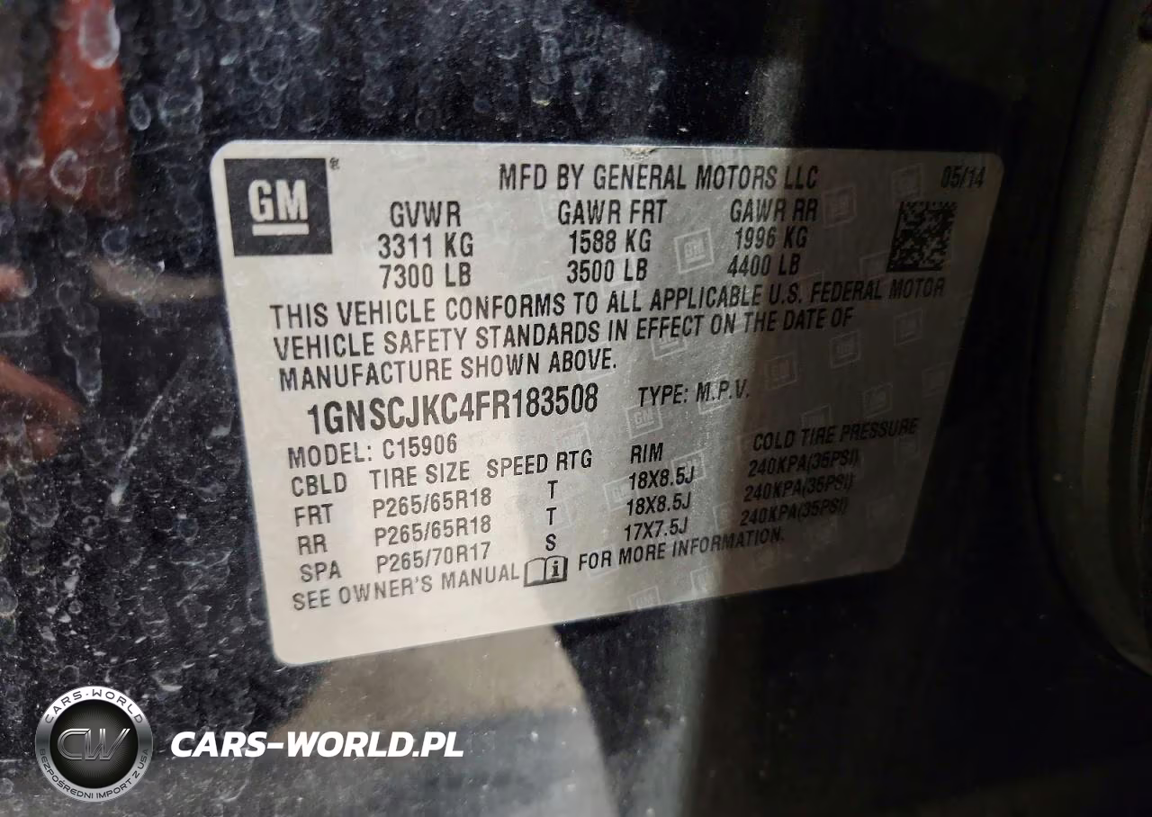 2015 Chevrolet Suburban VIN:1GNSCJKC4FR183508 - 13