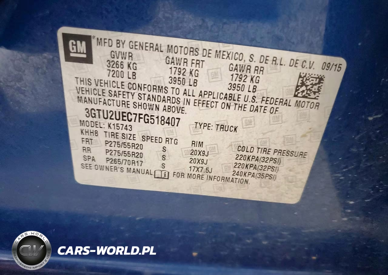 2015 GMC Sierra K1500 Sle VIN:3GTU2UEC7FG518407 - 12