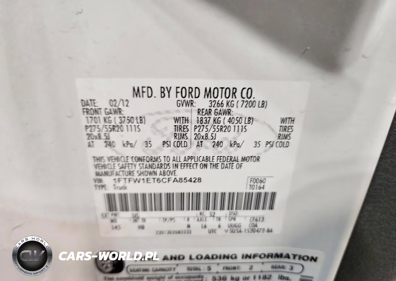 2012 Ford F-150 Supercrew VIN:1FTFW1ET6CFA85428 - 12