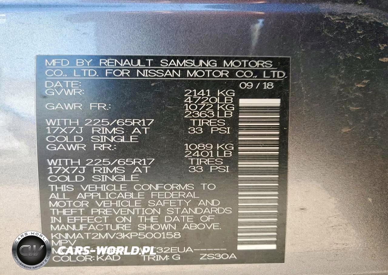 2019 Nissan Rogue S VIN:KNMAT2MV3KP500158 - 13