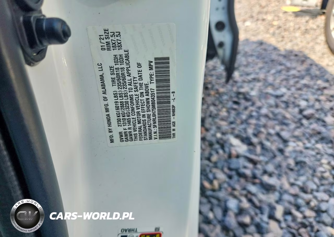 2021 Honda Odyssey Exl VIN:5FNRL6H75MB043517 - 13